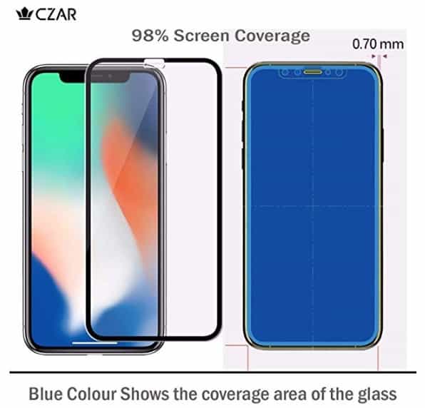 czar tempered glass iphone xs max